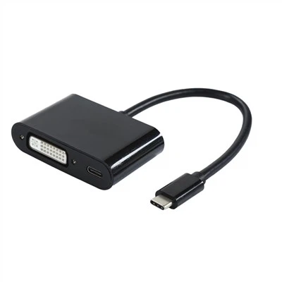 পাওয়ার ডেলিভারি সহ USB Type-C থেকে DVI-I অ্যাডাপ্টার