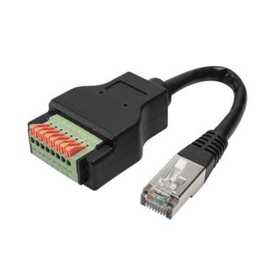 Rj45 পুরুষ থেকে স্প্রিং 8পিন টার্মিনাল ব্লক কেবল